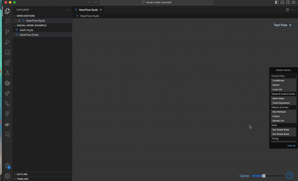 Using custom visual node