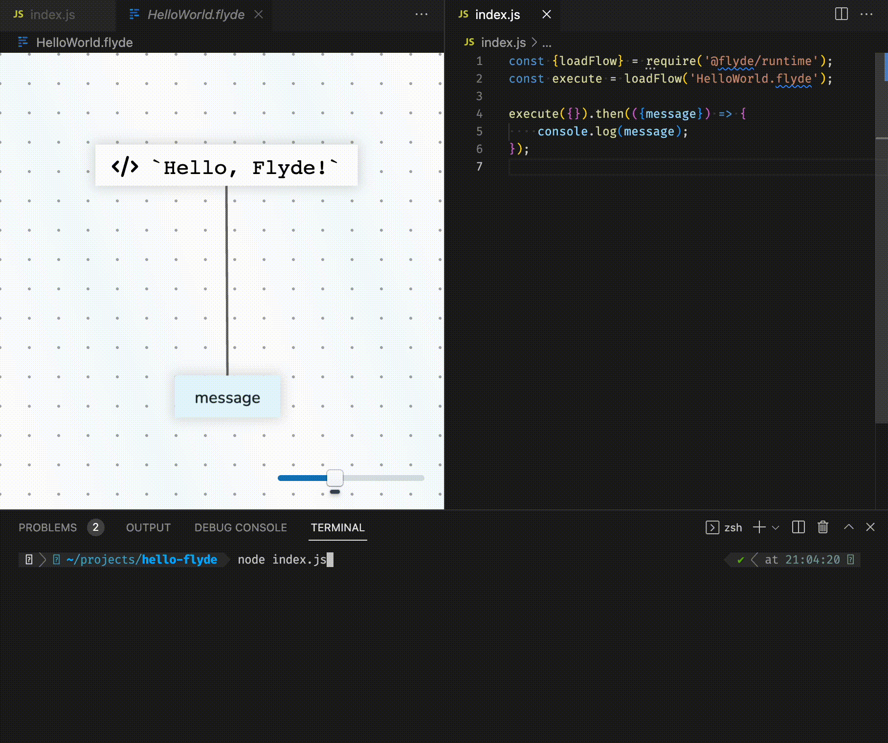 Hello World in Flyde